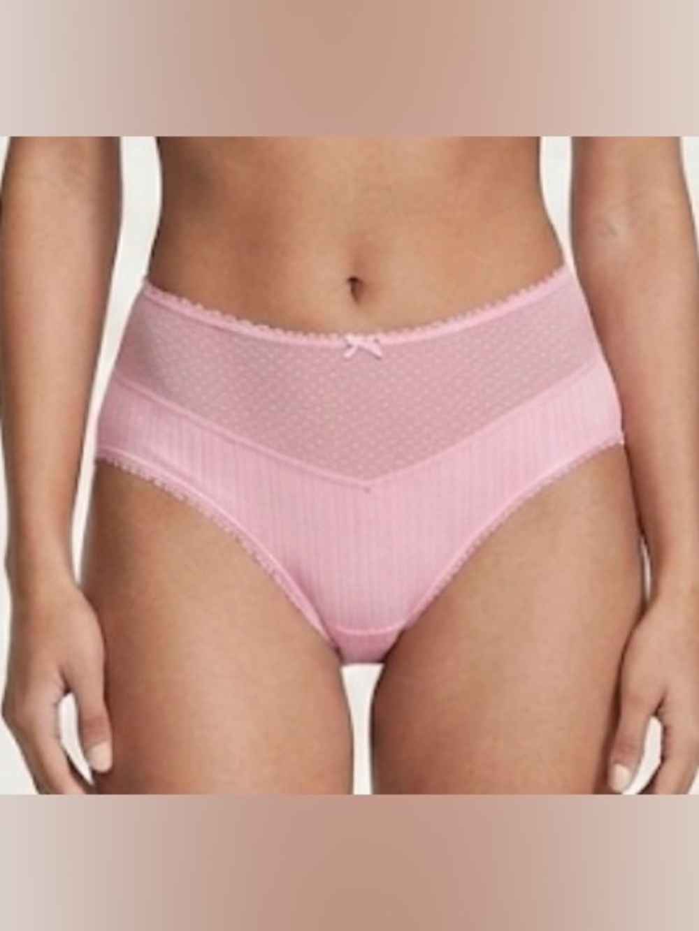 Victoria's Secret Stretch Cotton Hiphugger Panty in Light Pink Mesh